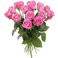 17 рожевих троянд в букеті
