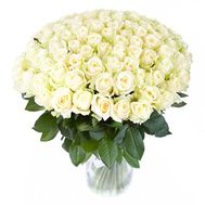 Букет із 101 білої троянди