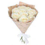 Букет із 9 білих троянд