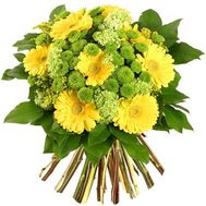 Букет квітів із 7 гербер та 6 хризантем