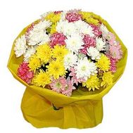 Букет із 10 хризантем і 9 гвоздик