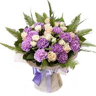 Букет із гвоздик і троянд