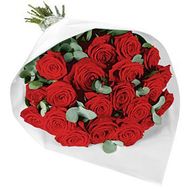 Букет із 21 червоної троянди