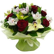 Букет із орхідей і троянд