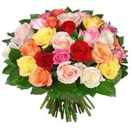 Букет із 31 різнобарвною троянди