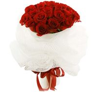 Букет із 25 червоних троянд