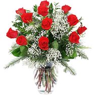 Зимний букет цветов из роз