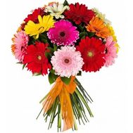 Букет квітів із 21 різнобарвною гербери