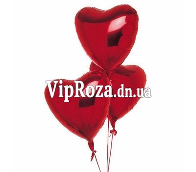 3 фольгованих кулі серце