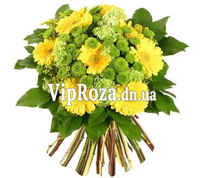 Букет квітів із 7 гербер та 6 хризантем