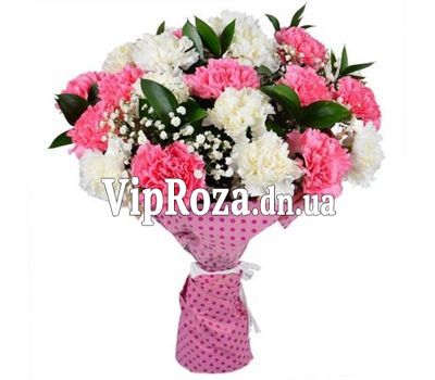 Букет із 25 різнокольорових гвоздик