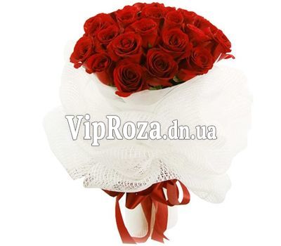 Букет із 25 червоних троянд