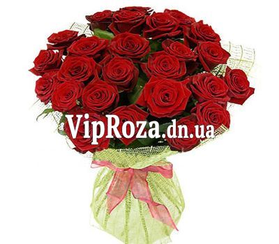Букет із 25 червоних троянд