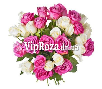 Букет із 29 різнокольорових троянд