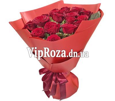 Букет із 25 червоних троянд