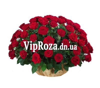 Кошик з 51 червоної троянди