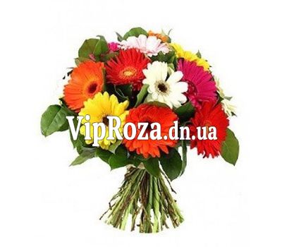 Букет квітів із 15 різнокольорових гербер
