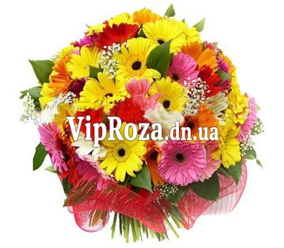 Букет квітів із 45 різнокольорових гербер
