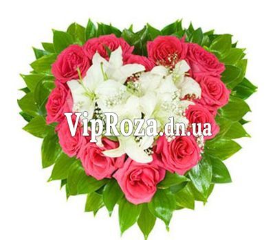 Серце з троянд і лілії