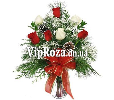 Зимовий Букет квітів із троянд і їли