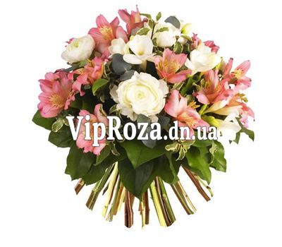 Букет квітів із 6 альстромерій і 5 троянд
