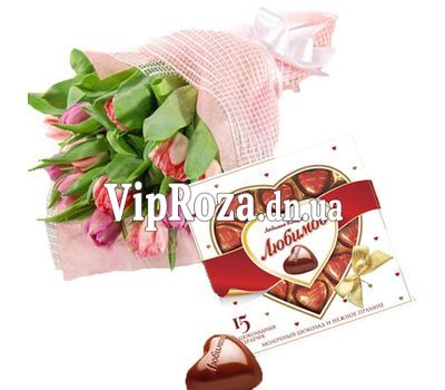 15 тюльпанів + серце